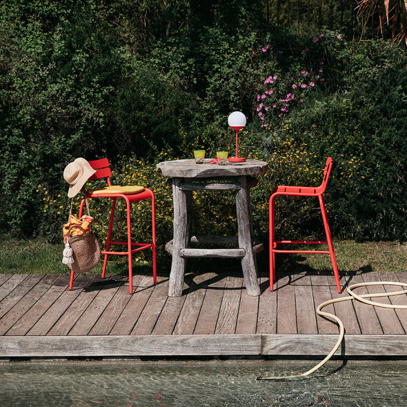Luxembourg Bar chairs in the garden.