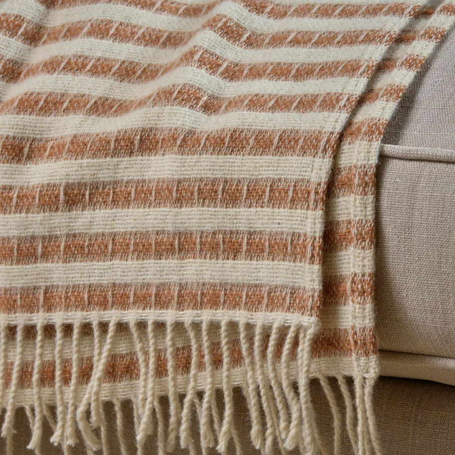 Sanval Wool Throw - Rust colour.