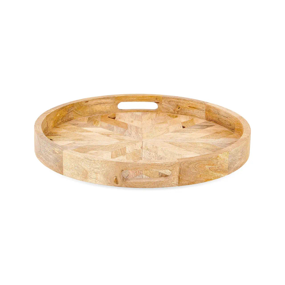 Round Pawi Tray made of mango wood by Nkuku.