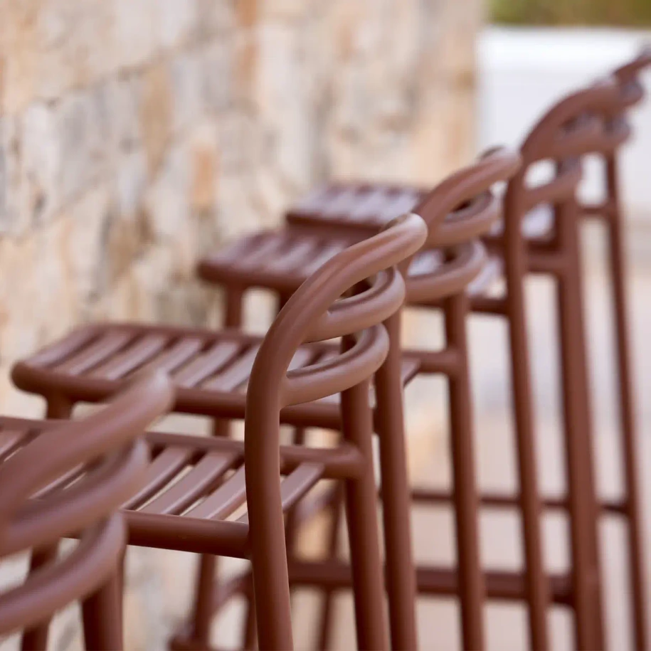 Desert Red - Bliss bar chairs.