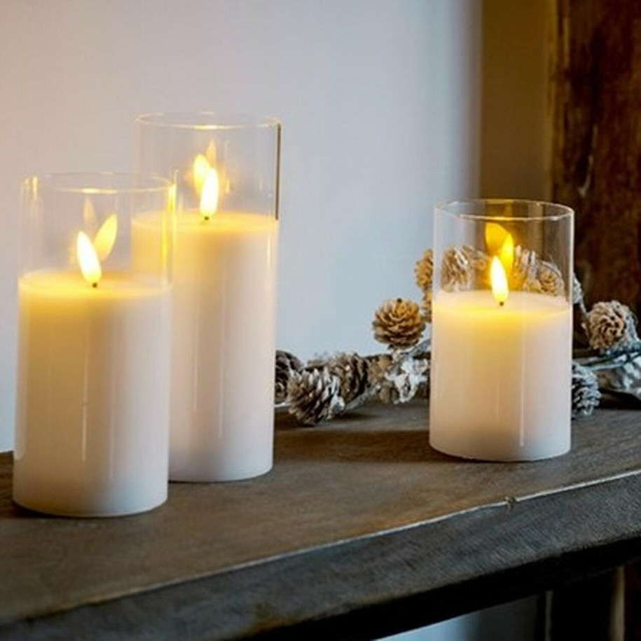 Light Style London LED Glass Candles Set of 3.