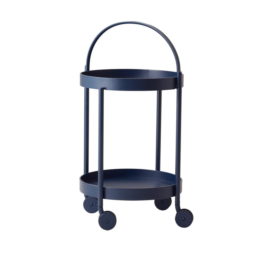 Cane-line Roll trolley in Midnight Blue.