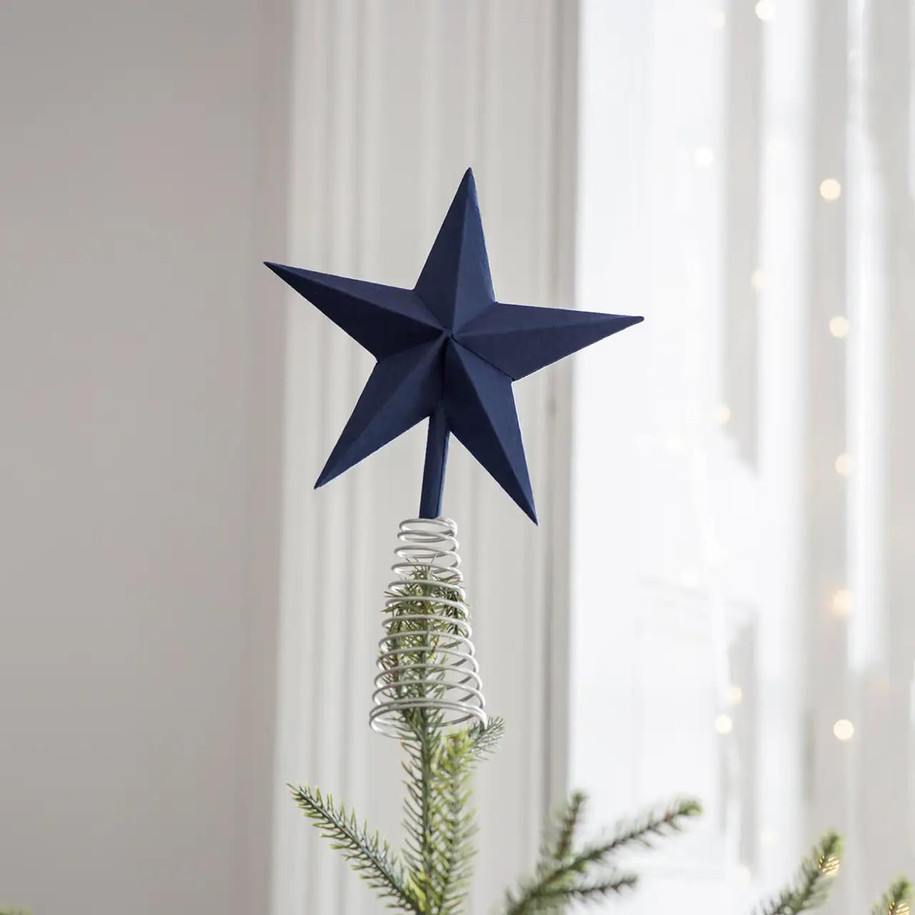 The Garden Trading Maddox Star Tree Topper in Ink.