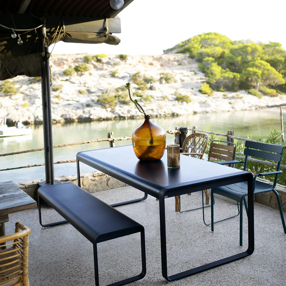 Deep Blue - Bellevie Table 196x90 cm & Bench by Fermob.