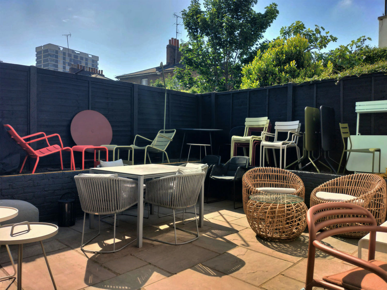 Outdoor furniture displayed at the Garden and Terrace showroom