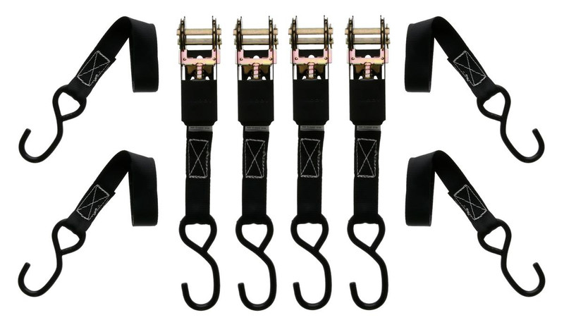 1" X 10' STANDARD DUTY RATCHET STRAPS / 4 PACK