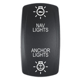 Pacer Actuator - 'NAV/ANC' f/V Series Contura Switches - Black - Laser Etched (Top/Bottom Light)