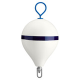 Polyform 17" CM Mooring Buoy w/Galvanized Iron - White Blue Stripe