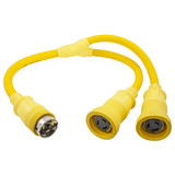 Hubbell HBL64CM55 Y Adapter 2 50A 125V Cords - 50A 250V Hubbell HBL64CM55 Y Adapter 2 50A 125V Cords - 50A 250V