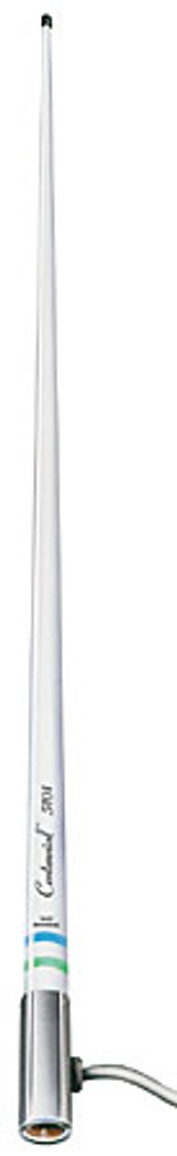 Shakespeare 5101 White 8ft 6dB VHF Antenna Chrome Ferrule 15ft RG58 Cable