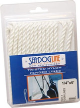 Sea-Dog Line Twisted Ny Fndr Line 3/8X8' 301106008Wh-1
