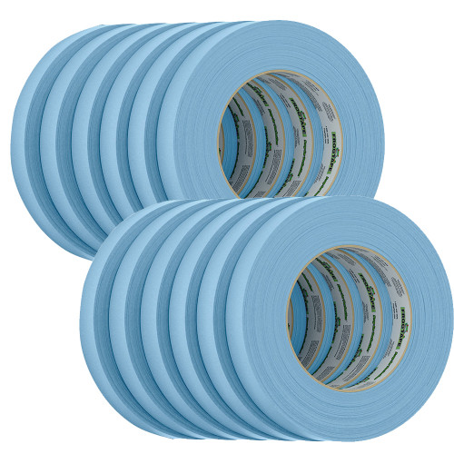 FrogTape CP 250 Medium-High Adhesion Masking Tape - 18MM x 55M x 12-Pack - Light Blue - Rated f/250F