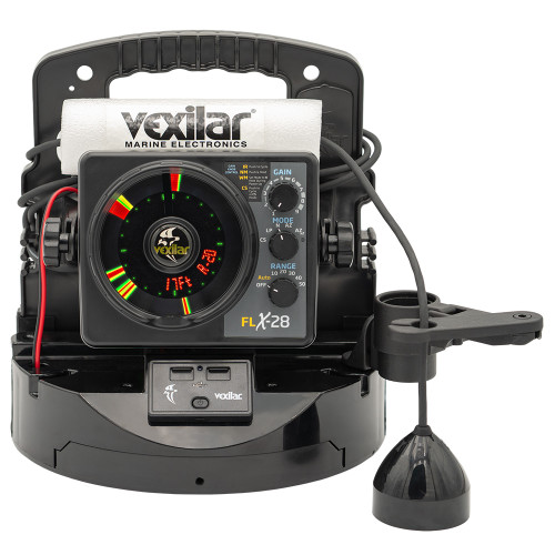 Vexilar FLX-28 Pro Pack Elite Fishing System w/Pro View Ice-Ducer & Vexilar Lithium Battery