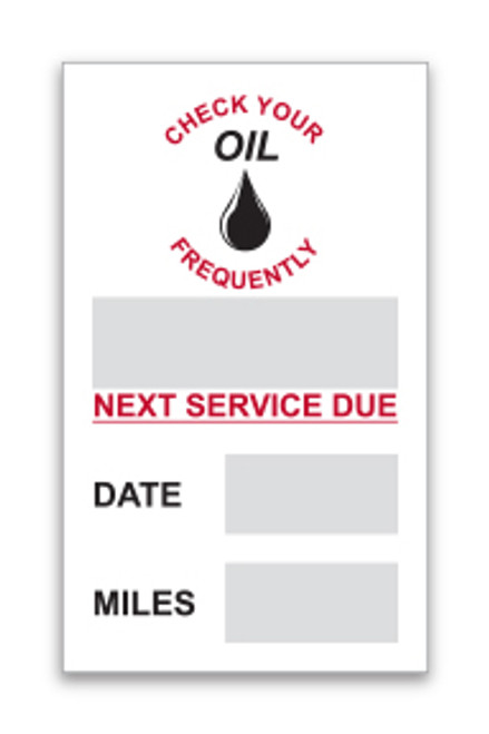 Automotive Service Products Static Oil Change Stickers 1805