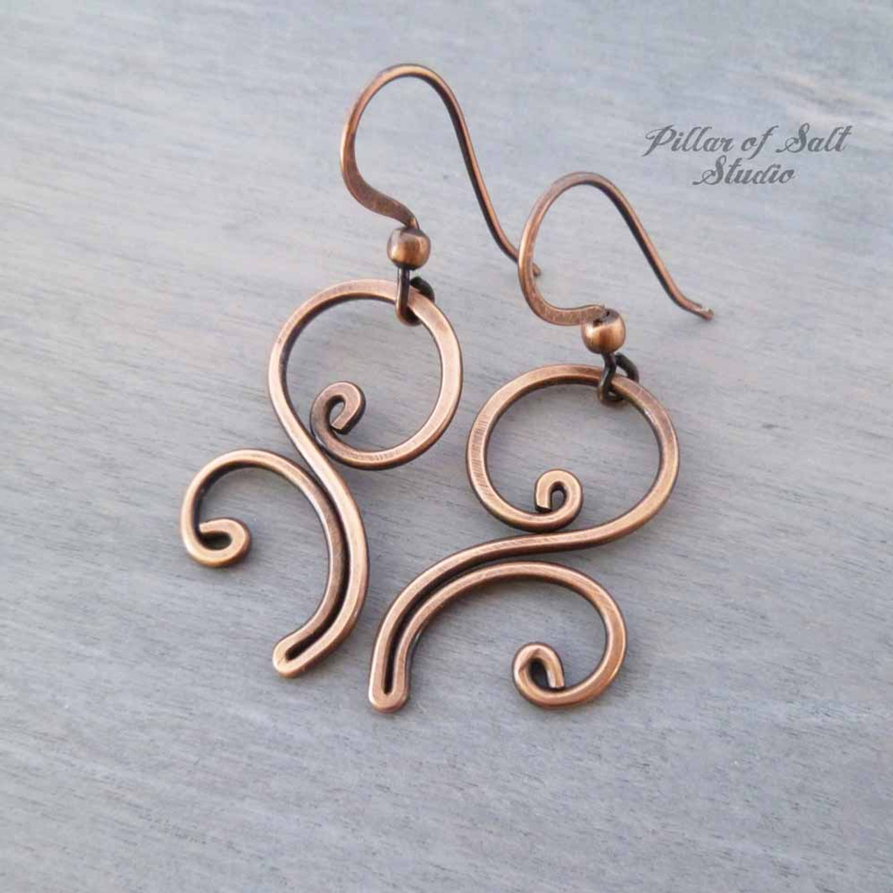 Copper wire clearance earrings handmade