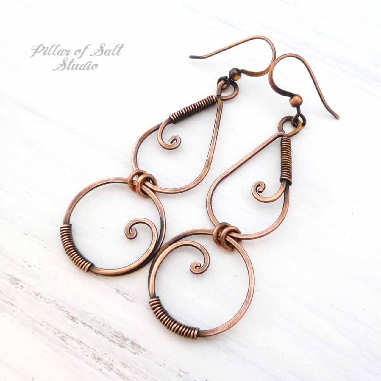 Copper on sale long earrings