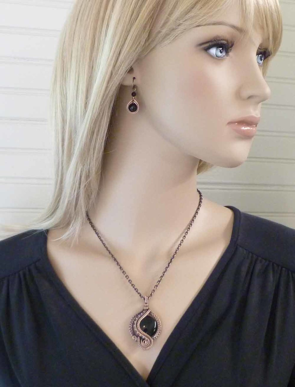 Beautiful Handmade Sterling Silver & Onyx Necklace Earring Set – Nizhoni  Traders LLC