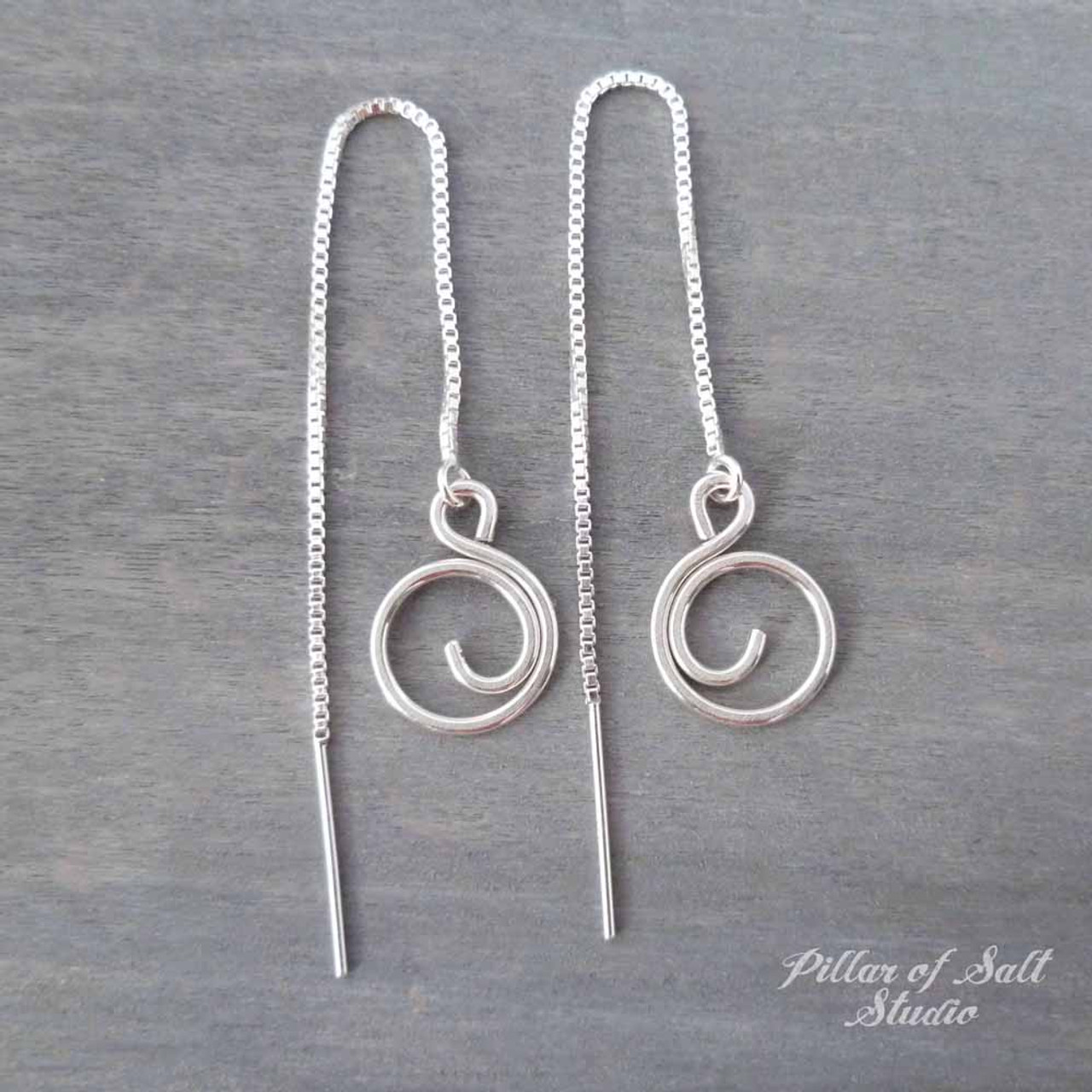 Silver Spirals Crystal Clear Earrings - Trace Ellements