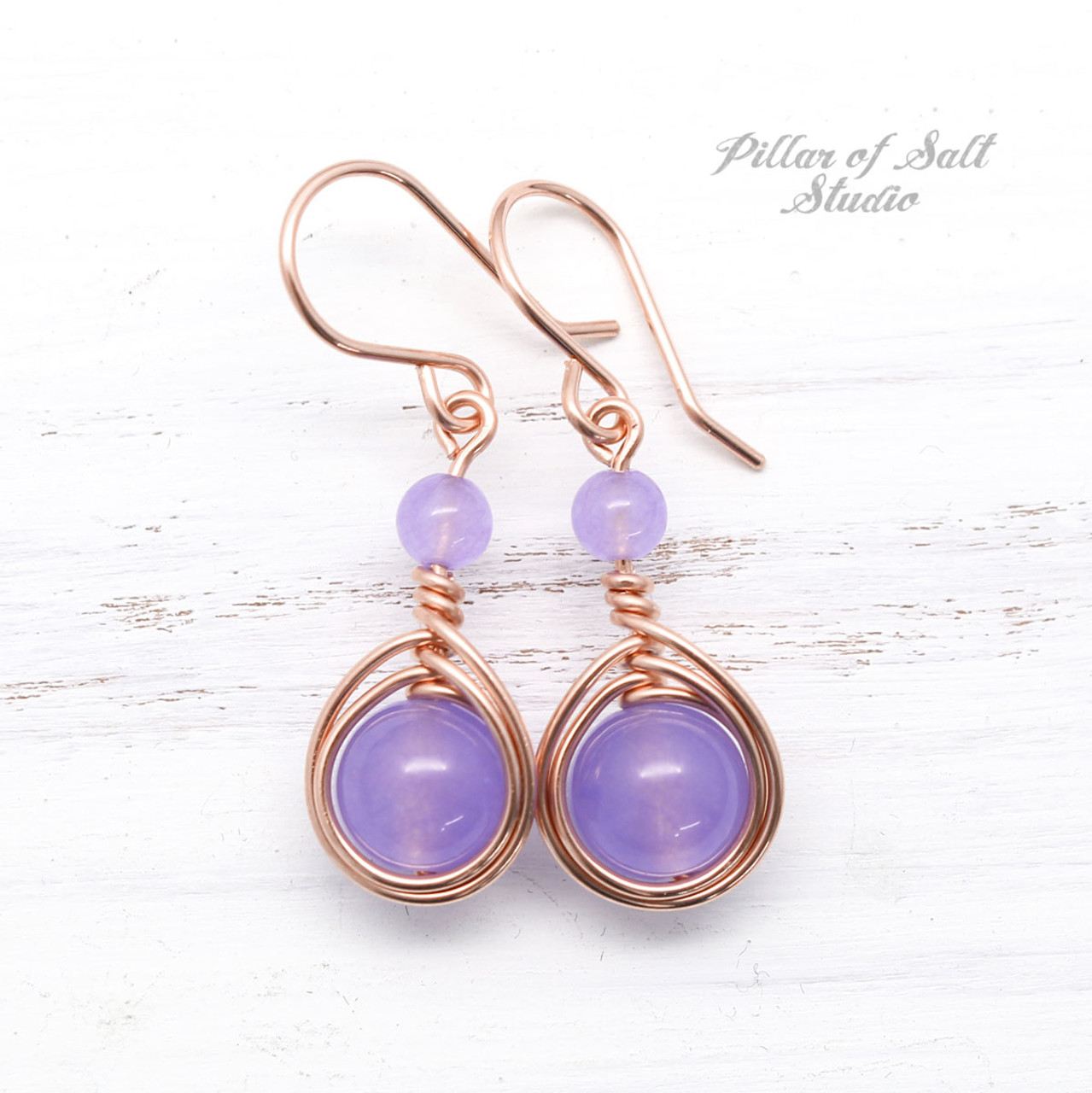 Gold Violet Earrings