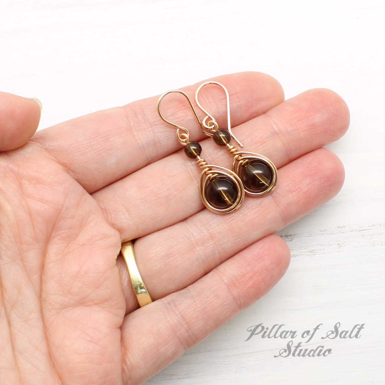 Pasquale Bruni Bon Ton earrings in rose gold and smoky quartz