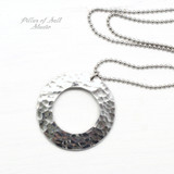 Hammered aluminum washer necklace with stainless steel chain Hammered aluminum washer necklace with stainless steel chain