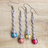 Wood & Aluminum Whirlwind Earrings (Bright Colors)