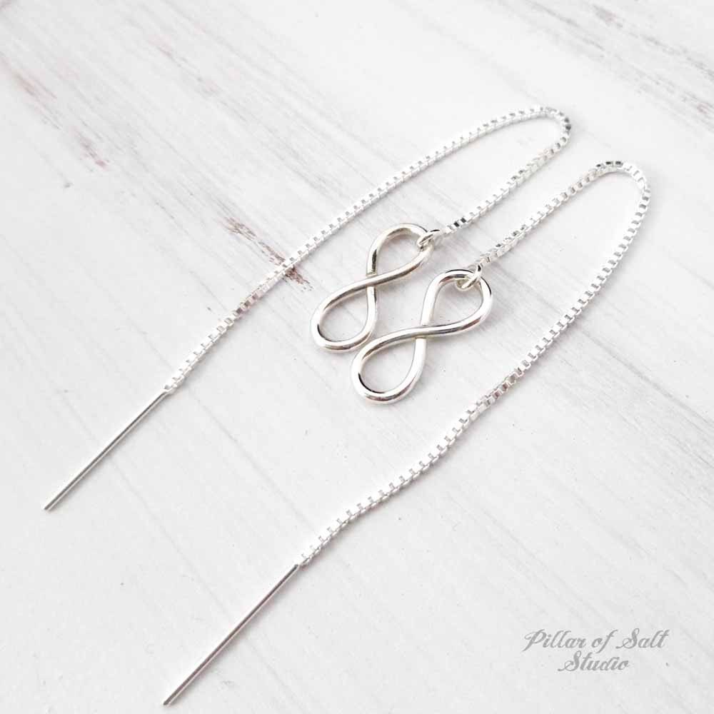 Sterling Silver Infinity Threader Earrings Pillar of Salt Studio, Inc.