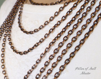 solid copper chain for pendants - Pillar of Salt Studio