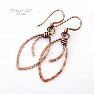 Copper Wire Wrapped Earrings  Folksy