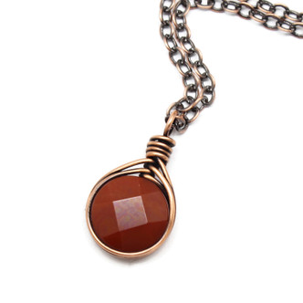 Carnelian & Copper Pendant Necklace