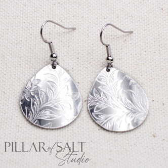 Leafy Vines Textured Aluminum Earrings