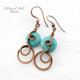 turquoise coiled wire wrapped earrings by Pillar of Salt Studio