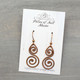 Double spiral copper wire earrings