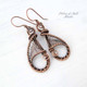 woven wire teardrop earrings copper jewelry by Pillar of Salt Studio