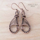 woven wire teardrop earrings copper jewelry by Pillar of Salt Studio