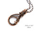 Woven wire teardrop copper wire wrapped pendant necklace by Pillar of Salt Studio