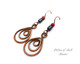 copper wire wrapped earrings with red czech glass and hemalyke beads by Pillar of Salt Studio