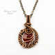 copper wire wrapped pendant with Carnelian gemstone by Pillar of Salt Studio
