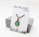 Green Aventurine Wire Wrapped Pendant Copper Necklace