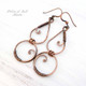 long copper earrings wire wrapped jewelry by Pillar of Salt Studio