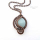 Amazonite woven copper wire wrapped pendant by Pillar of Salt Studio