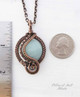 Amazonite wire wrapped pendant necklace