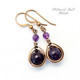 dark purple amethyst earrings copper jewelry