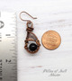 Black Onyx copper woven wire earrings