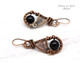 Black Onyx woven copper wire wrapped earrings by Pillar of Salt Studio