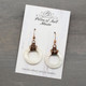 White Mother of Pearl Shell Hoops Copper Earrings