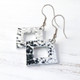 square diamond shaped aluminum hammered earrings