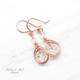 clear crystal quartz rose gold-filled wire wrapped earrings