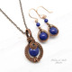 Lapis Blue Swarovski Pearl Necklace & Earring Set