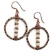 Antiqued Copper Hammered Hoop Earrings - White Magnesite